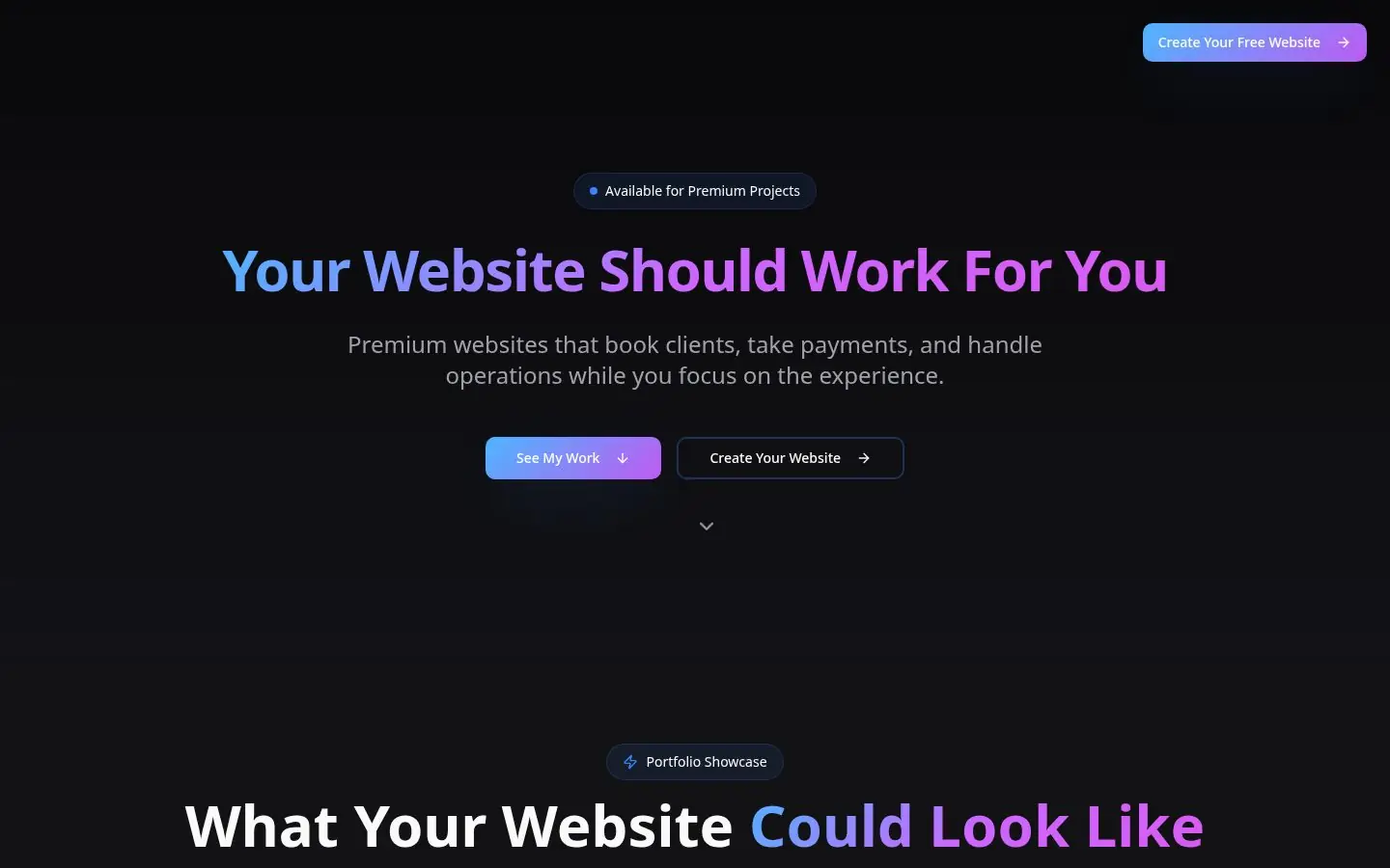 Screenshot of the Build-It Websites landing page